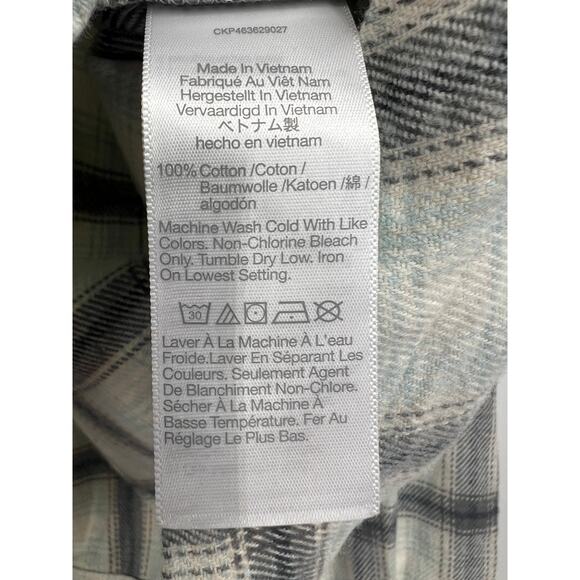 Madewell‎ Womens Celestial Blue Flannel Dolman Crop Shirt in Plaid Small - Picture 3 of 9